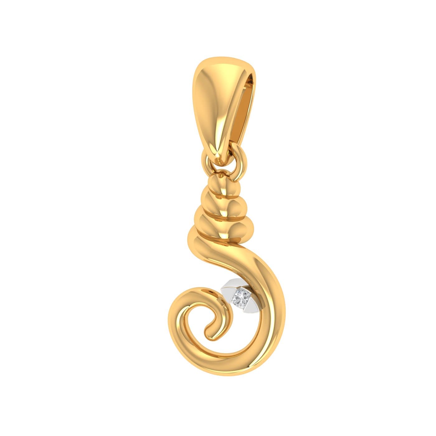 Twisted Ganesha Diamond Pendant