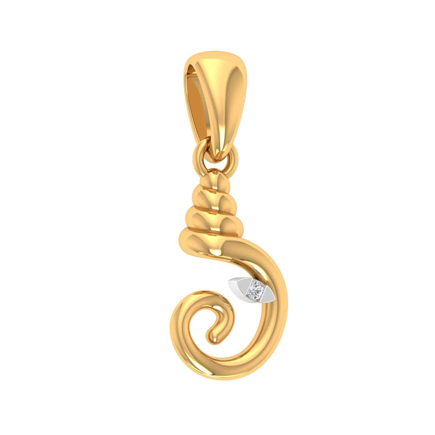 Twisted Ganesha Diamond Pendant