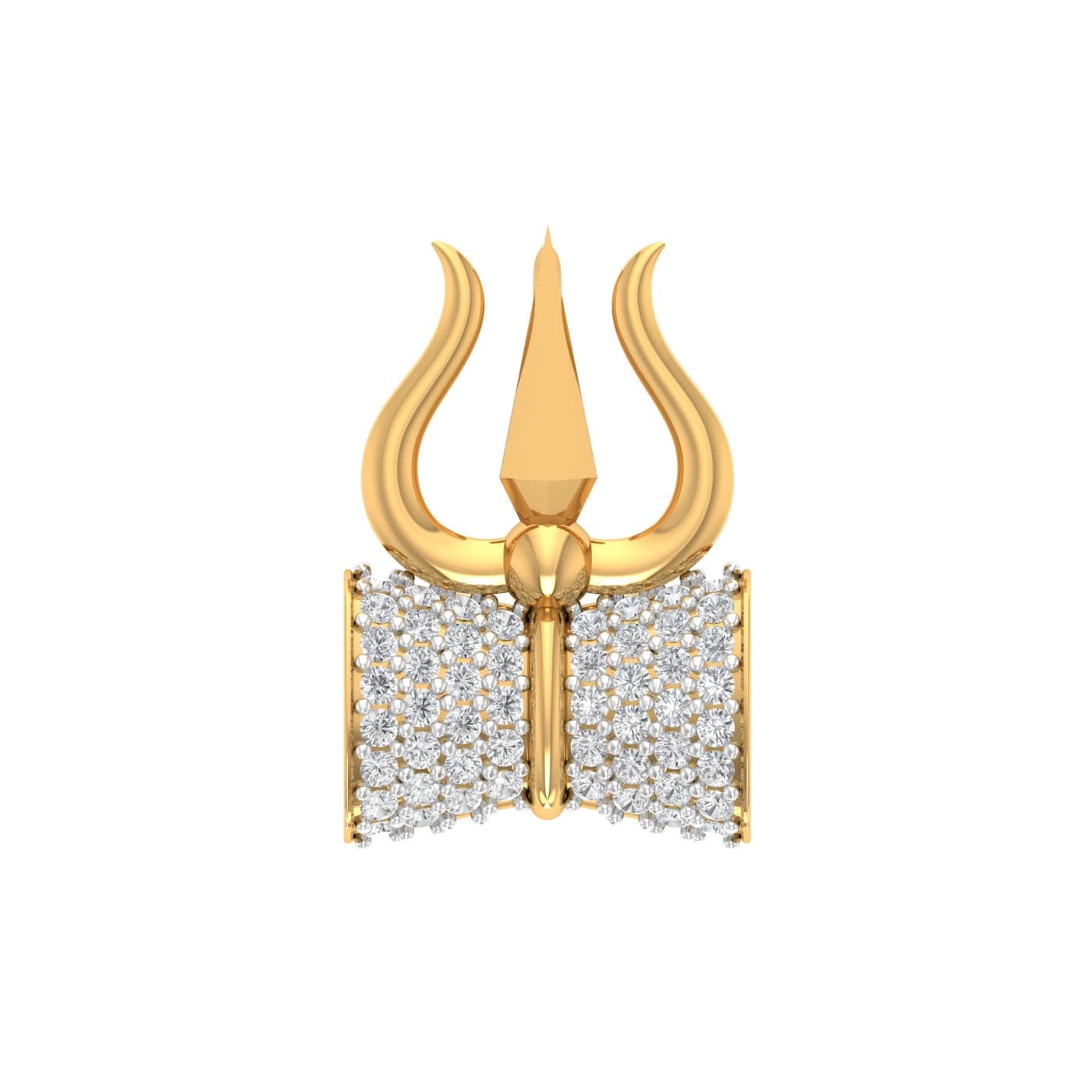 Lord Shiva Damru Diamond Pendant