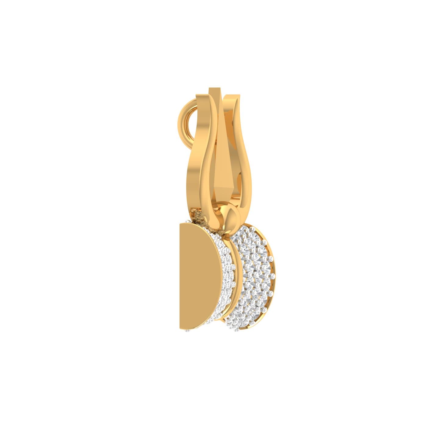 Lord Shiva Damru Diamond Pendant