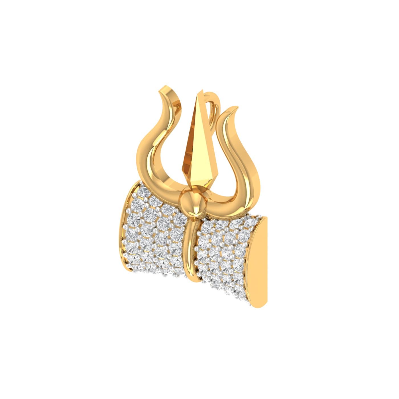 Lord Shiva Damru Diamond Pendant