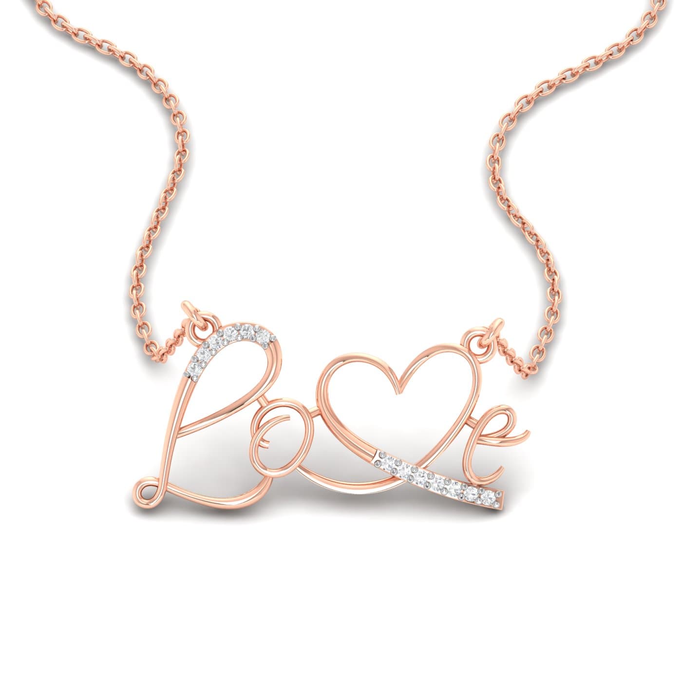Initial Love Diamond Pendant