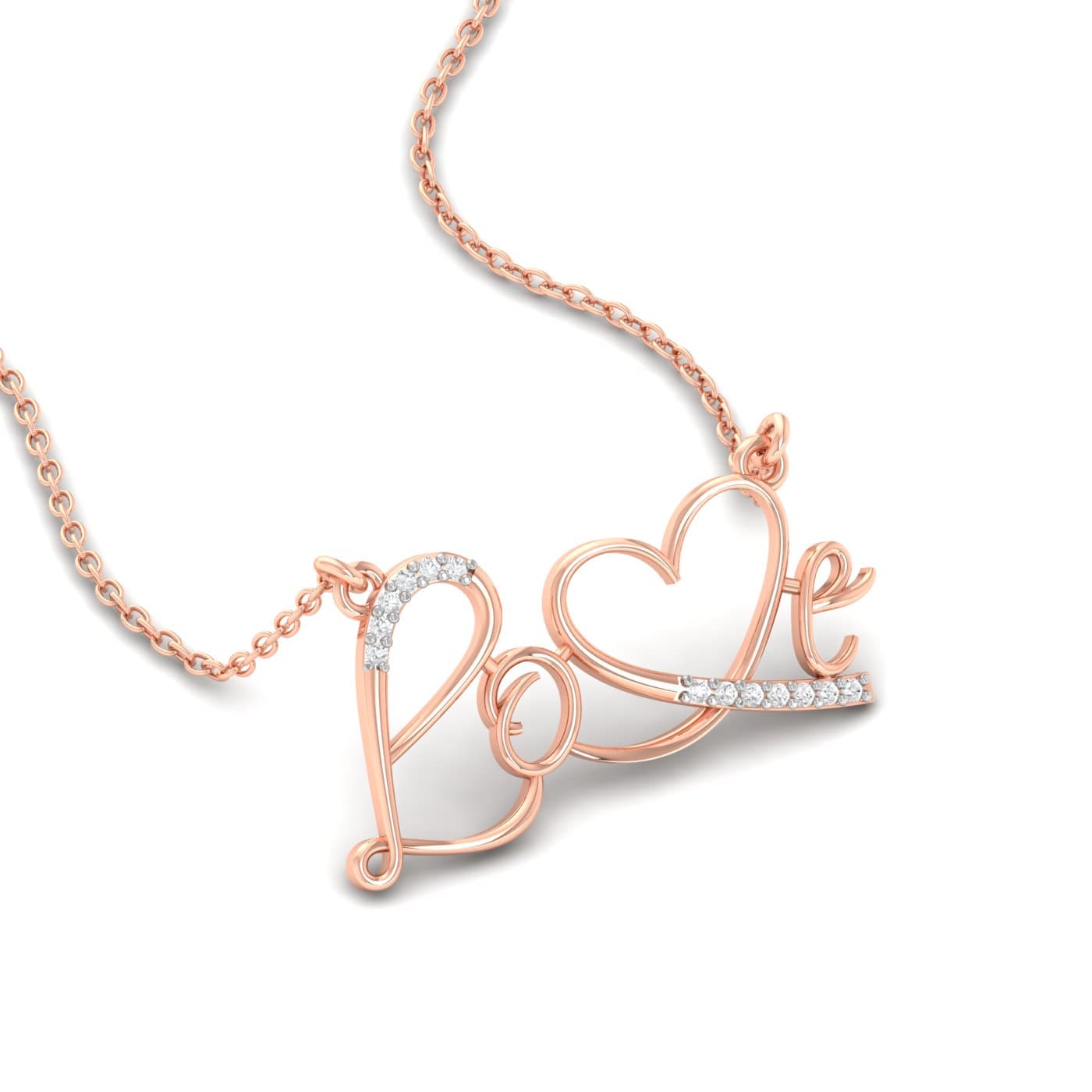 Initial Love Diamond Pendant