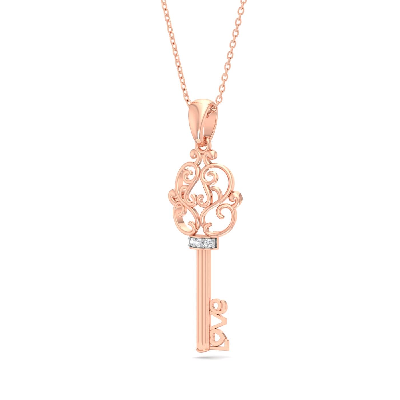 Fancy Key Diamond Pendant