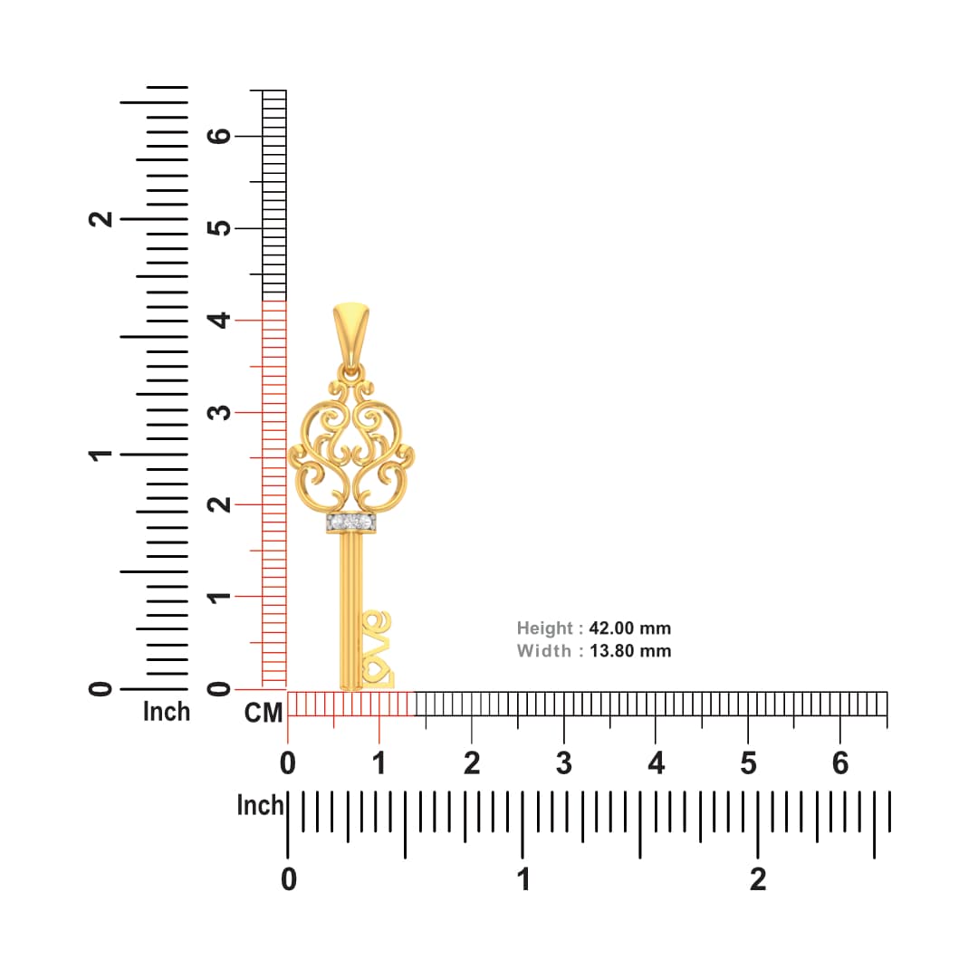 Fancy Key Diamond Pendant