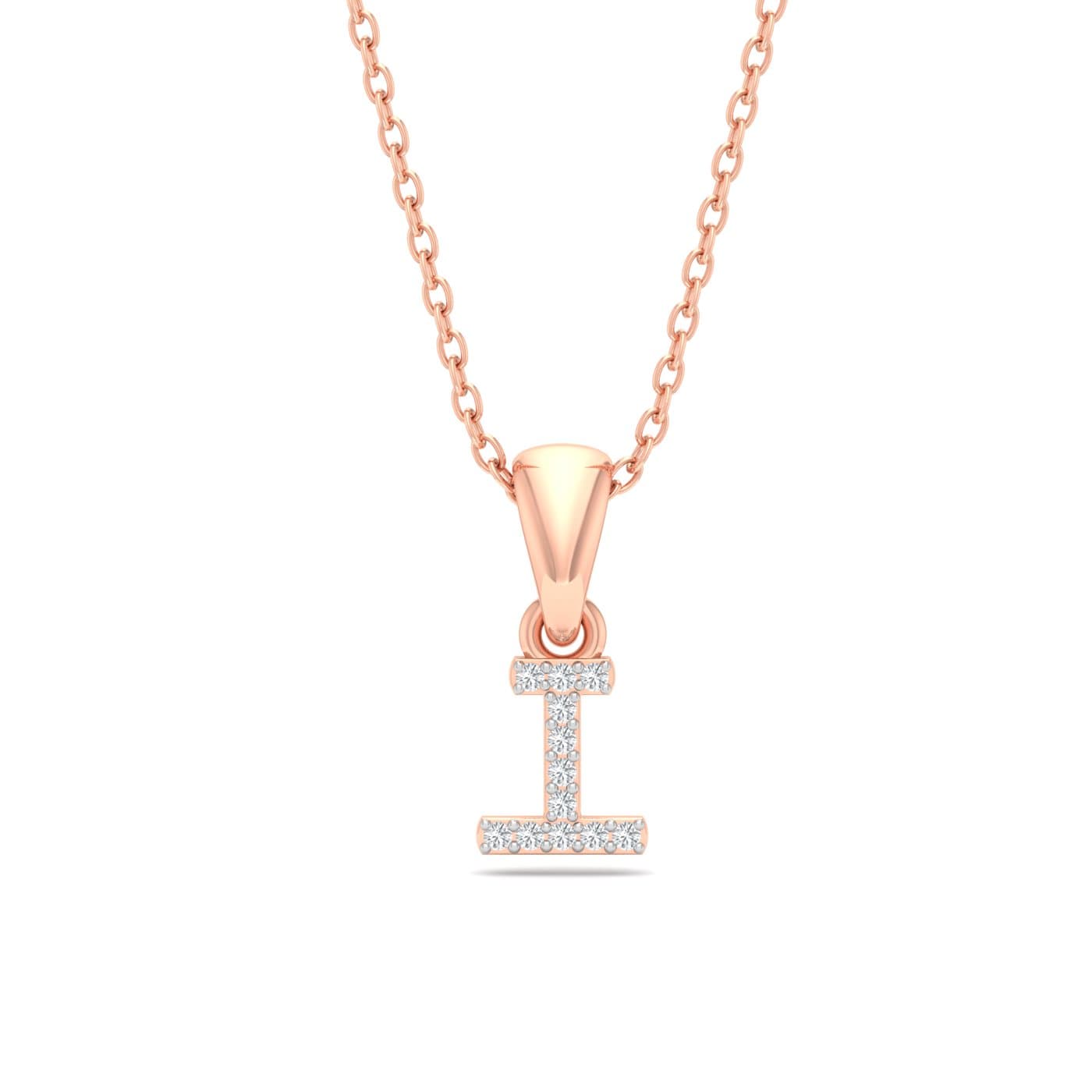 Initial I Diamond Pendant