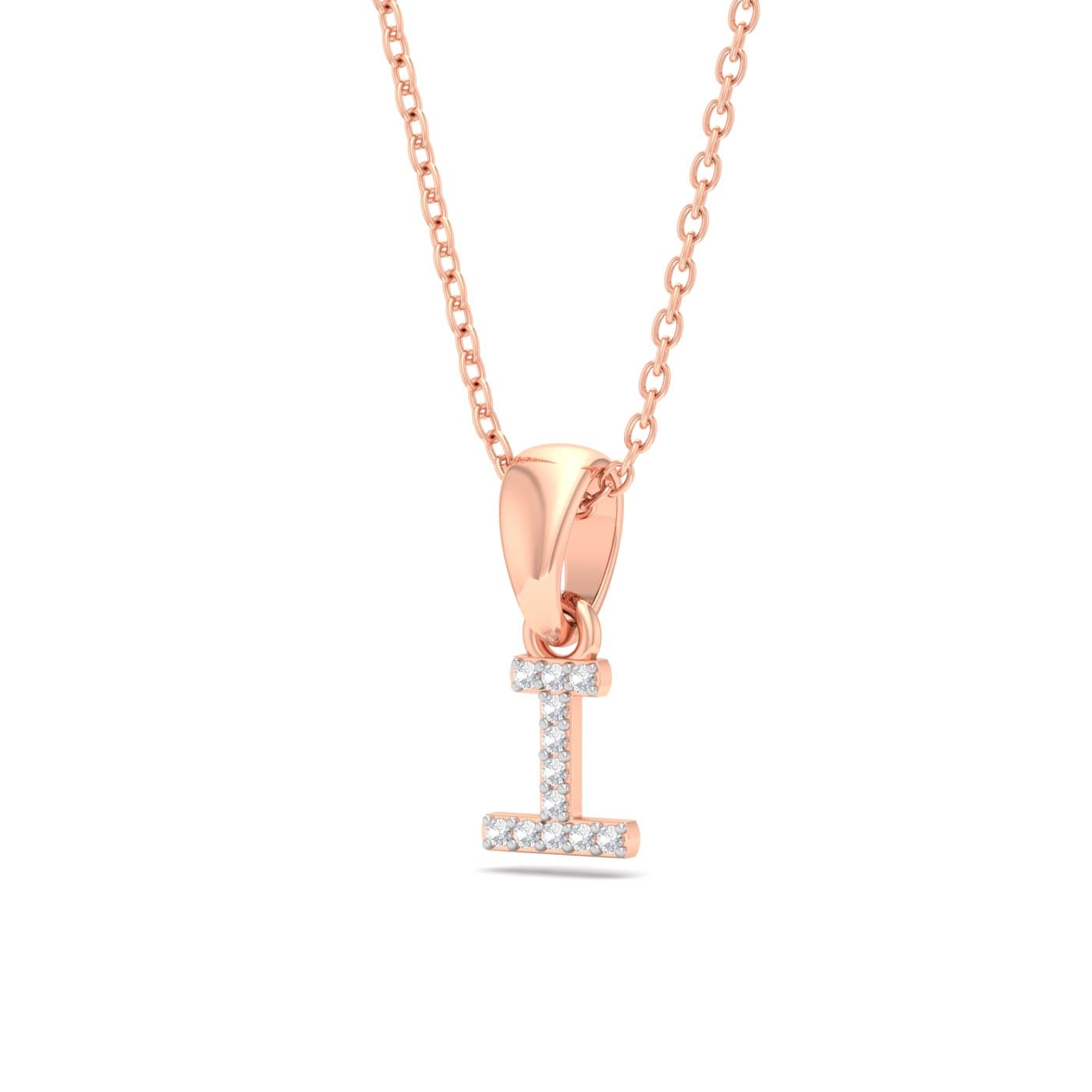 Initial I Diamond Pendant