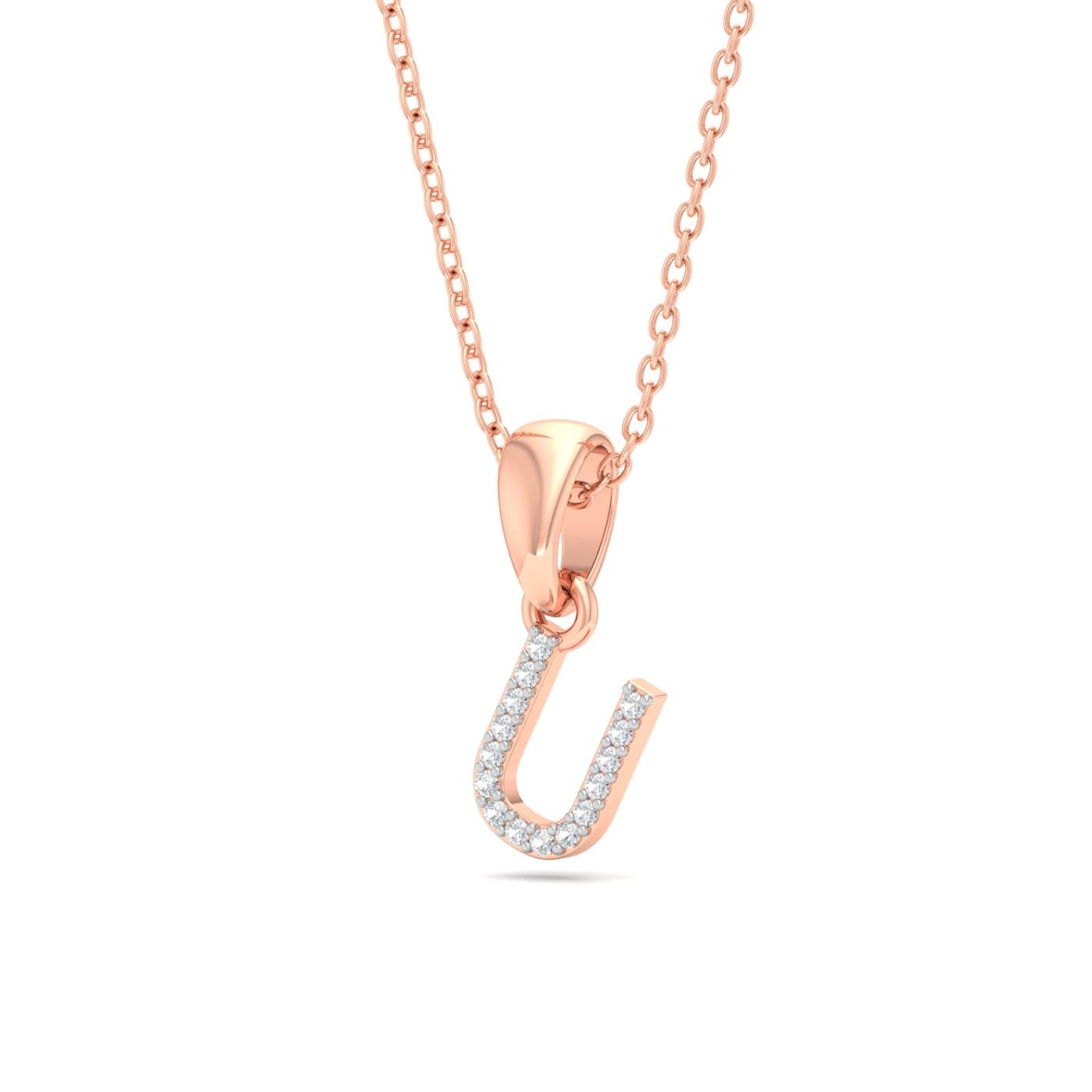 Alphabet U Diamond Pendant