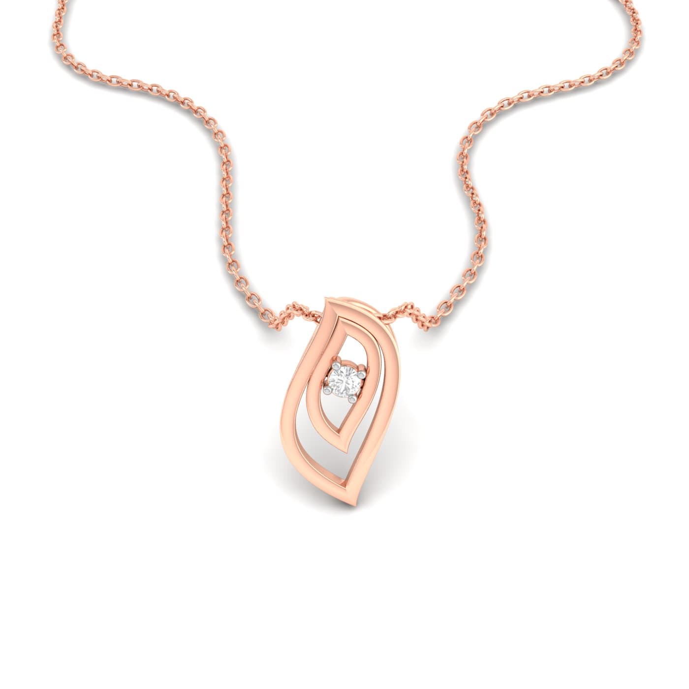 Duo Leaf Diamond Pendant
