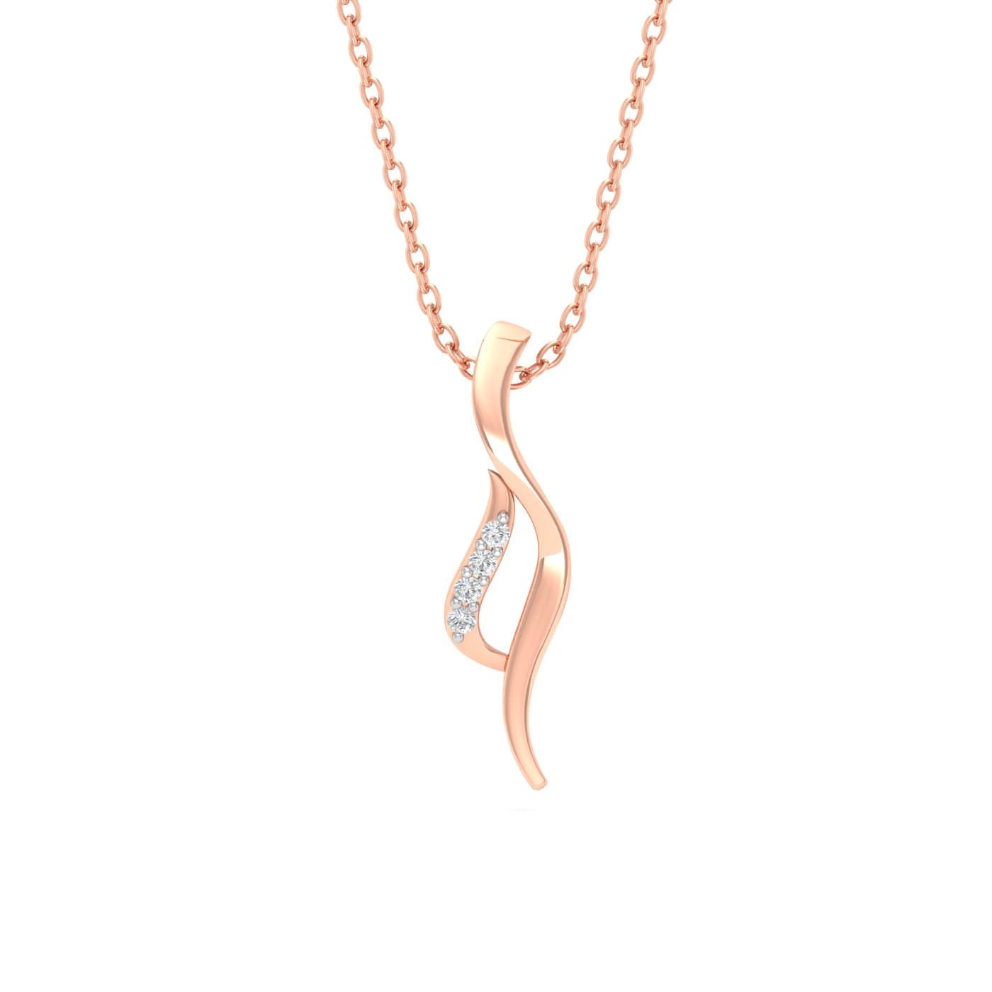 Fancy Wavy Diamond Pendant