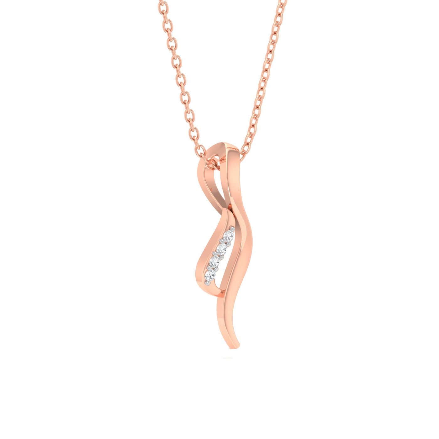 Fancy Wavy Diamond Pendant