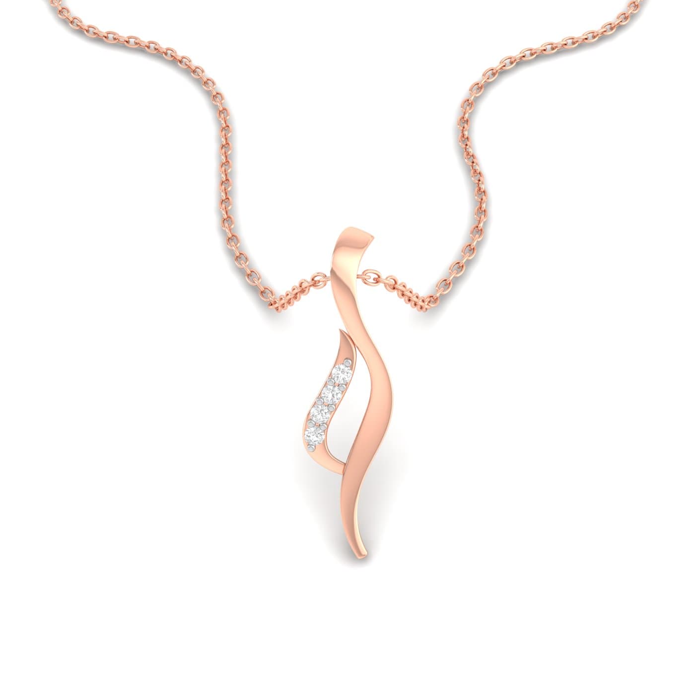 Fancy Wavy Diamond Pendant