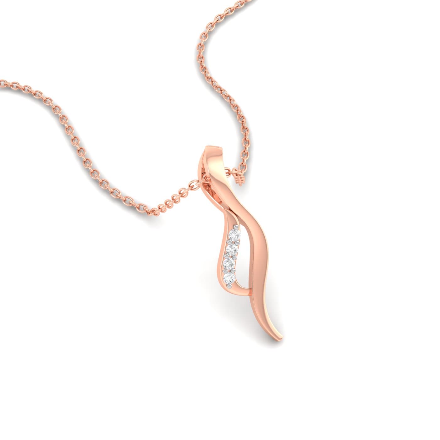 Fancy Wavy Diamond Pendant