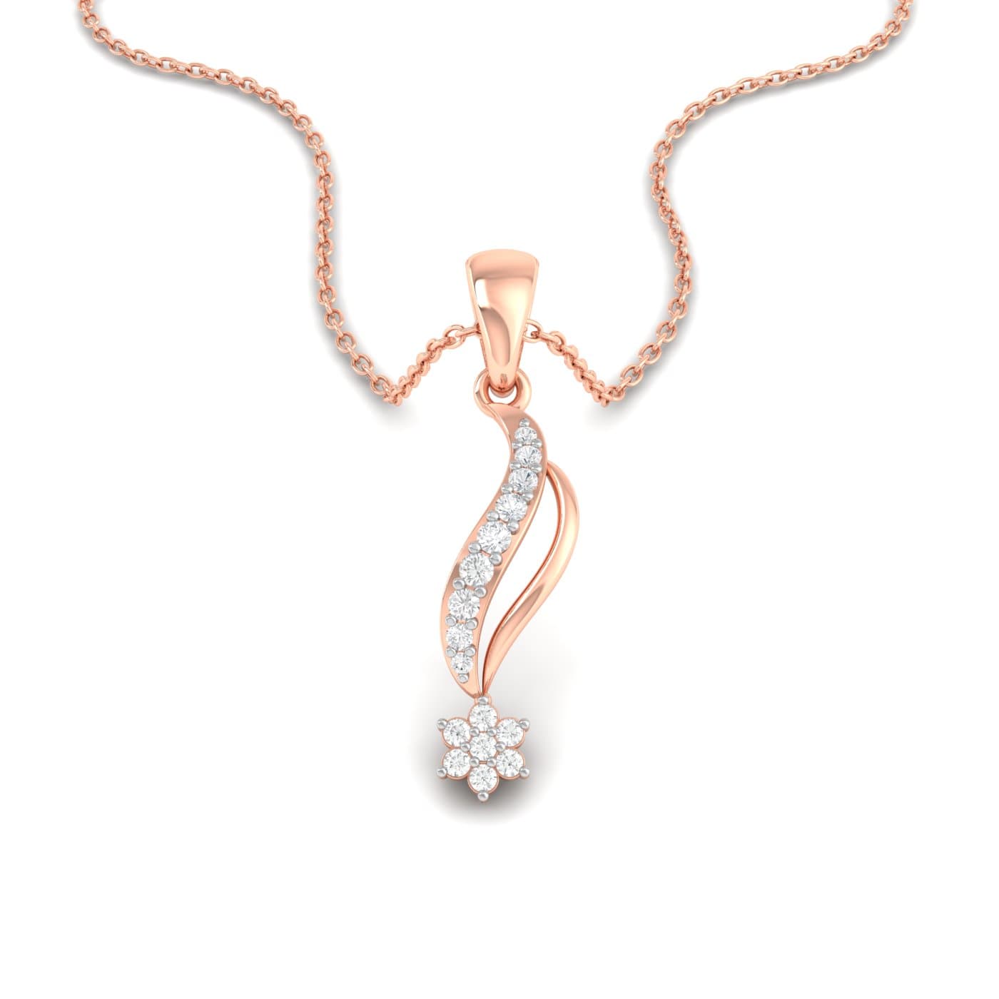 Cluster Bloom Diamond Pendant