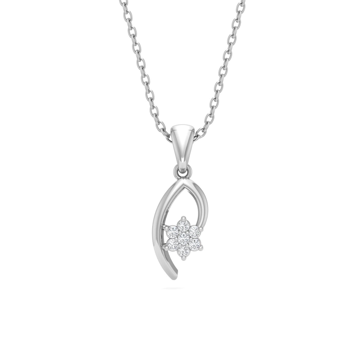 Diamond Floral Cluster Pendant