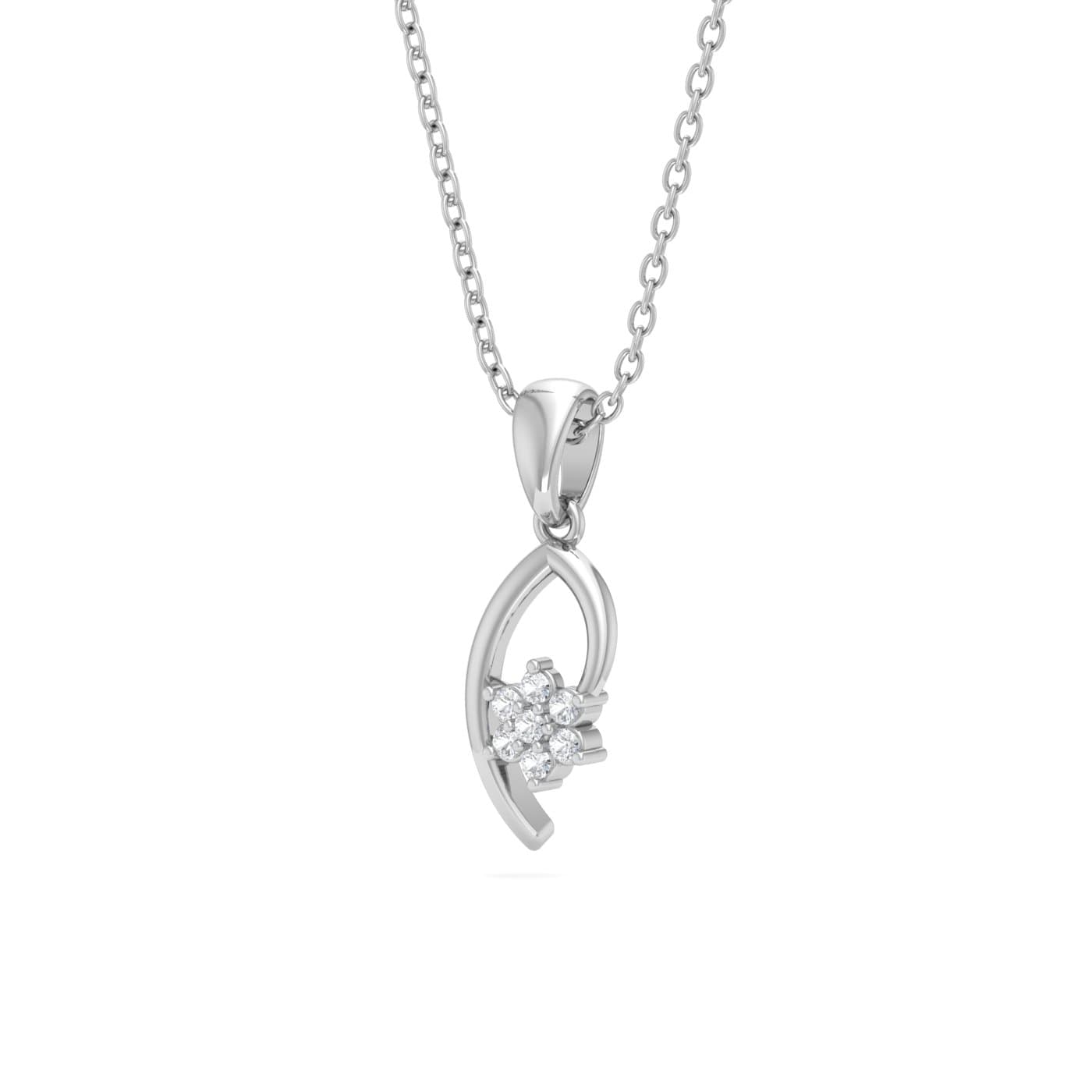 Diamond Floral Cluster Pendant
