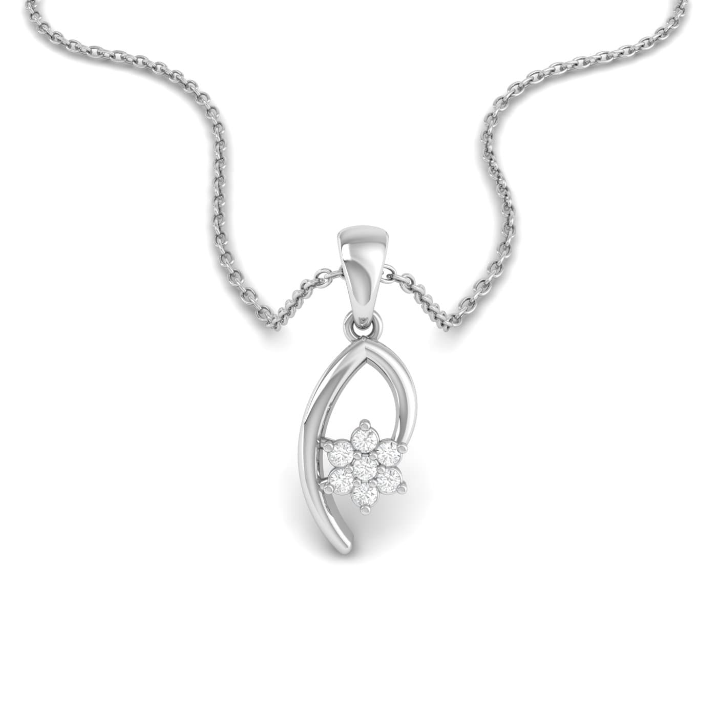 Diamond Floral Cluster Pendant