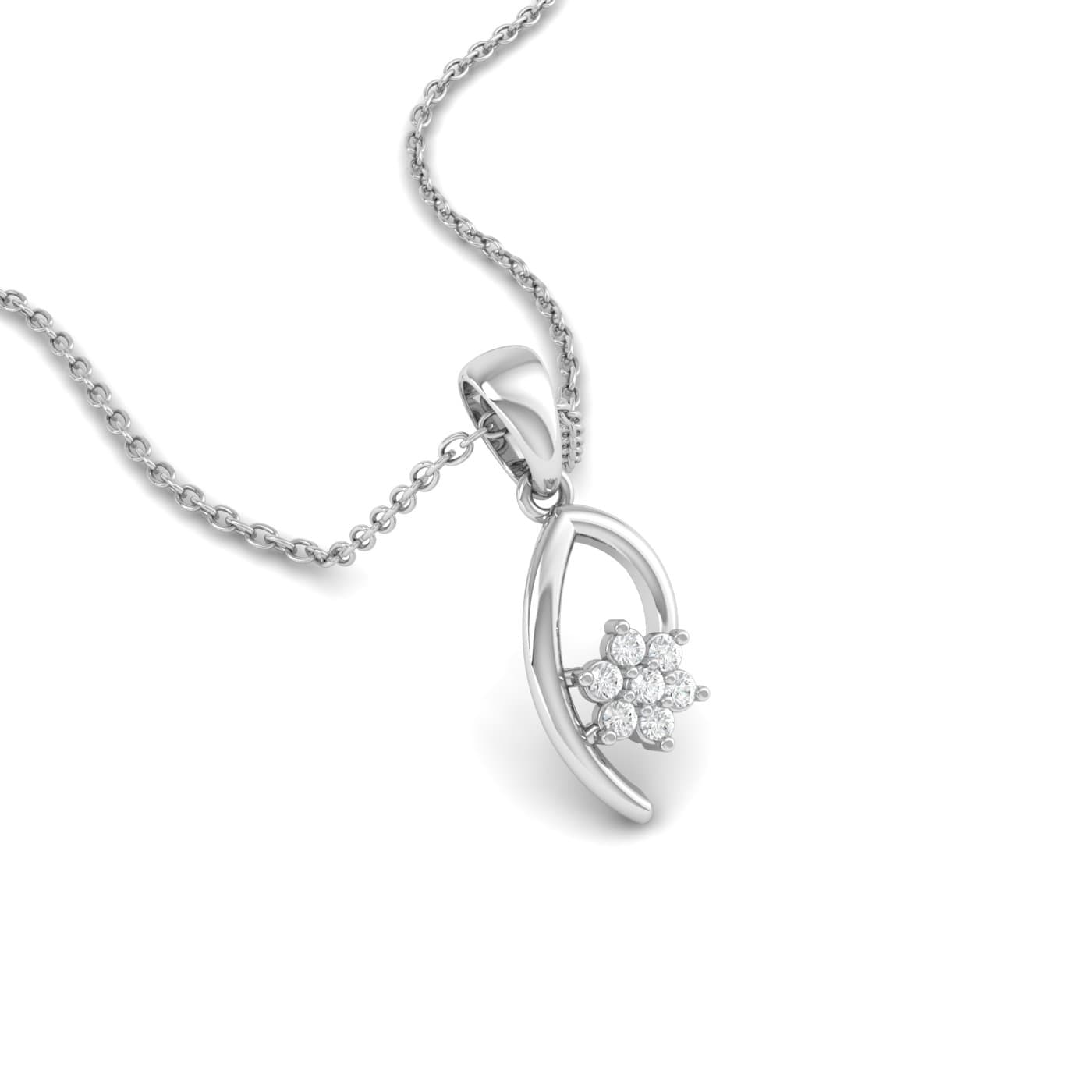 Diamond Floral Cluster Pendant