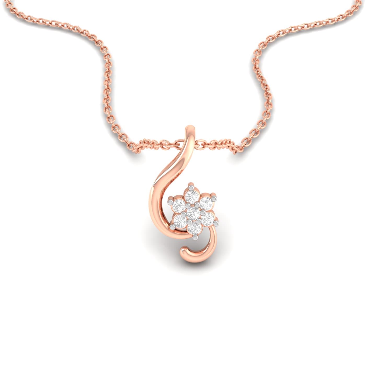 Delicate Cluster Diamond Pendant