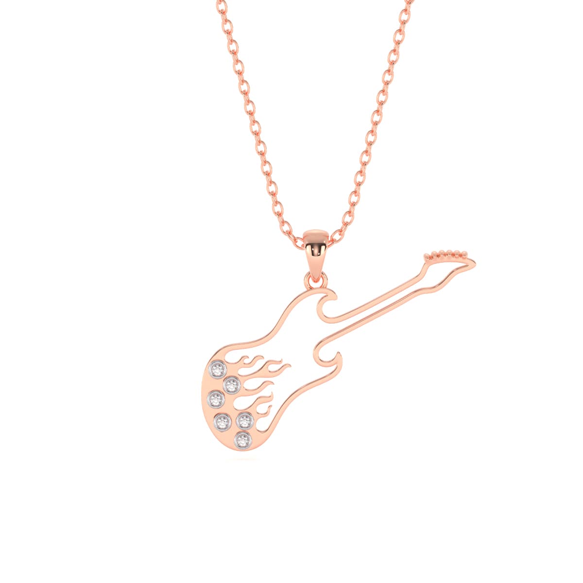 Brio Fire Guitar Gold Pendant