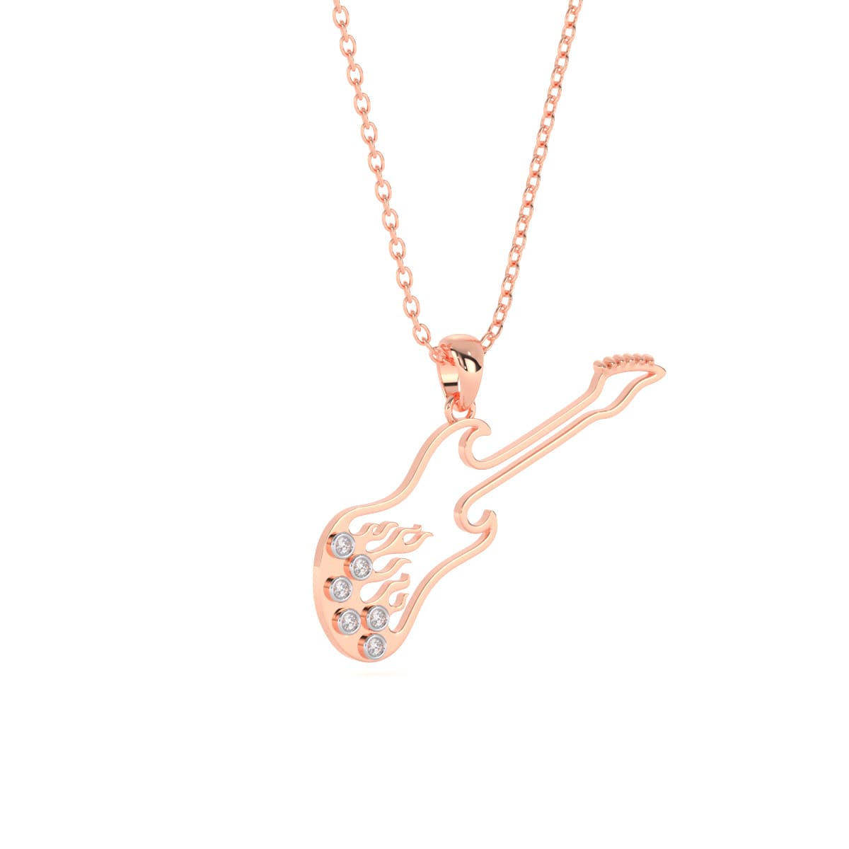Brio Fire Guitar Gold Pendant