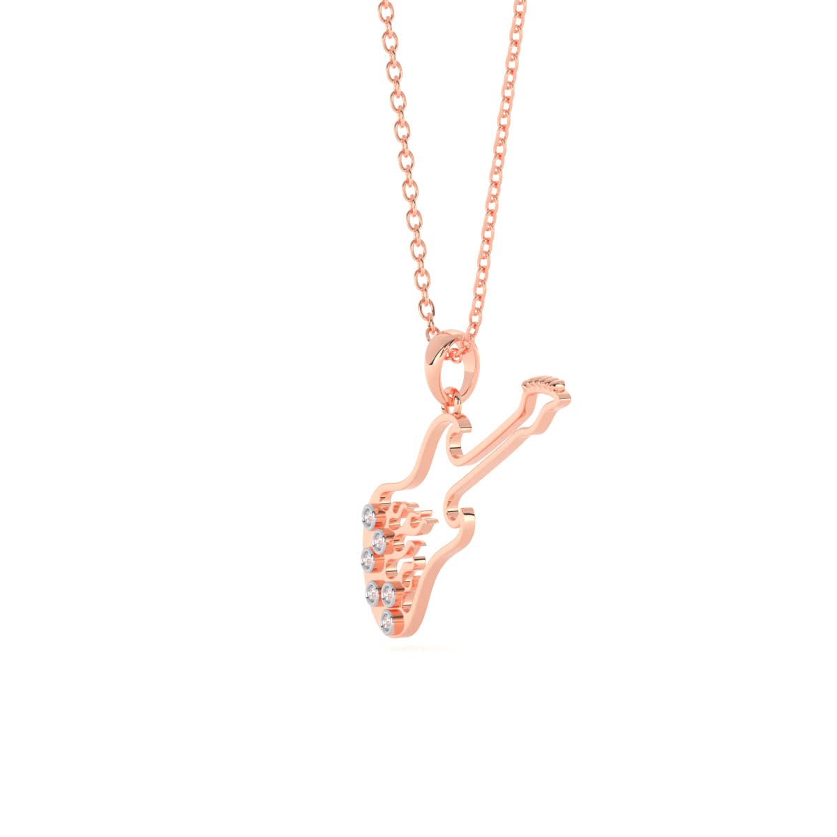 Brio Fire Guitar Gold Pendant
