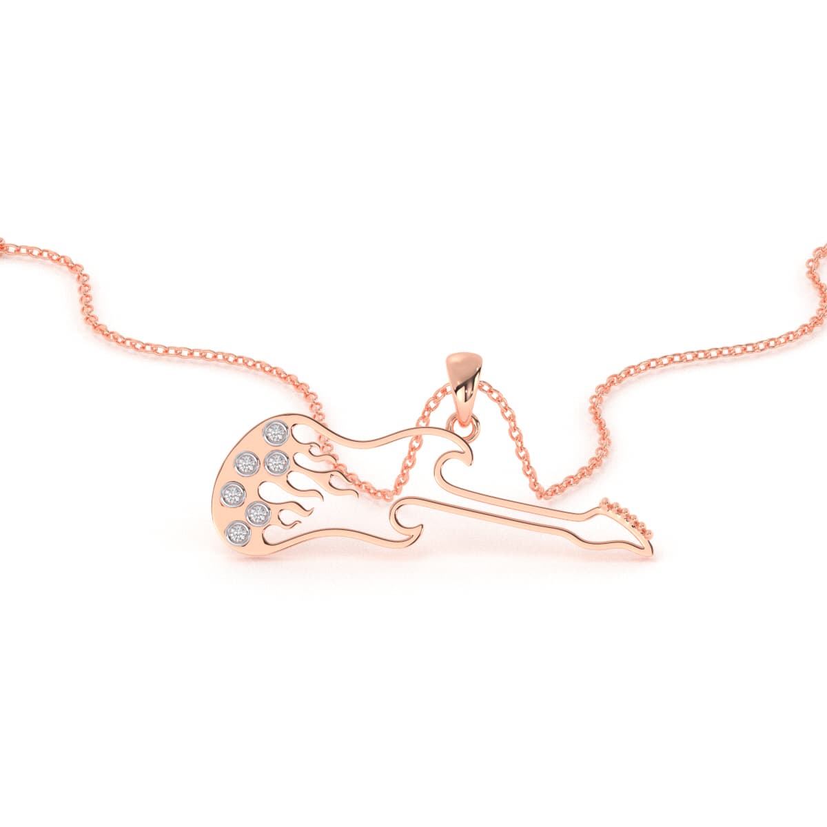 Brio Fire Guitar Gold Pendant