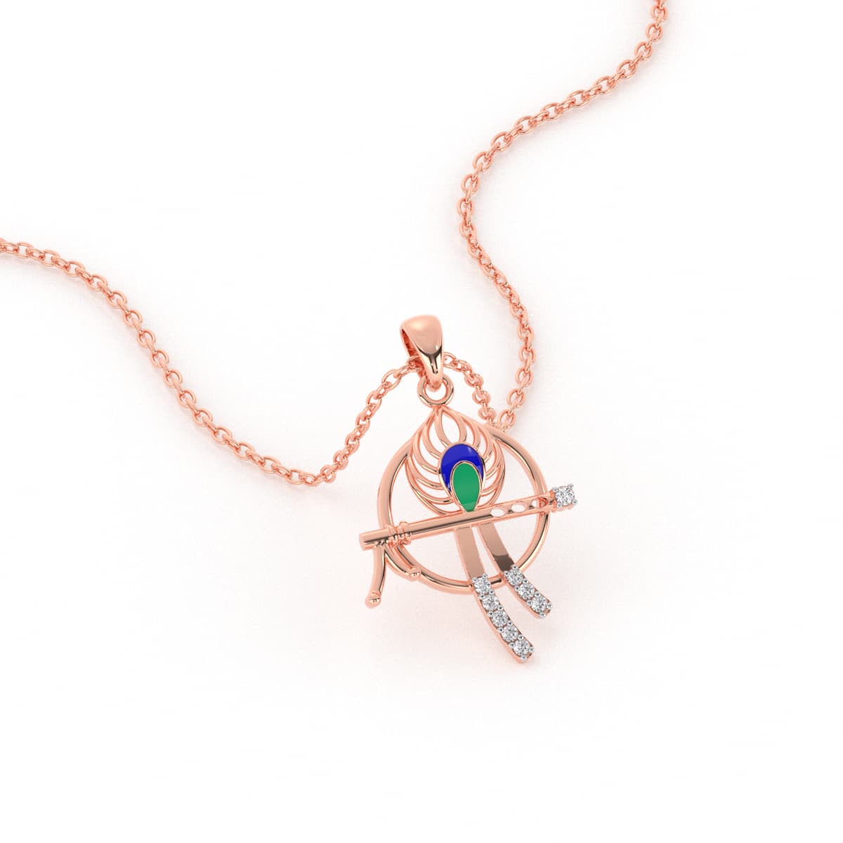 Jagmohan Pankh Gold Pendant