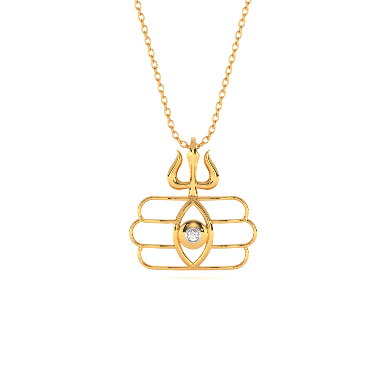Shiv Third Eye Trishul Gold Pendant