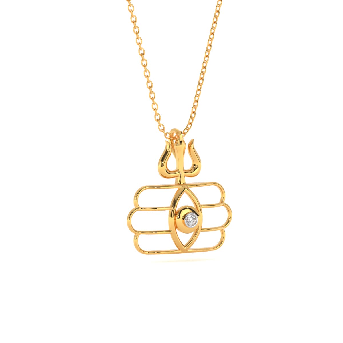 Shiv Third Eye Trishul Gold Pendant