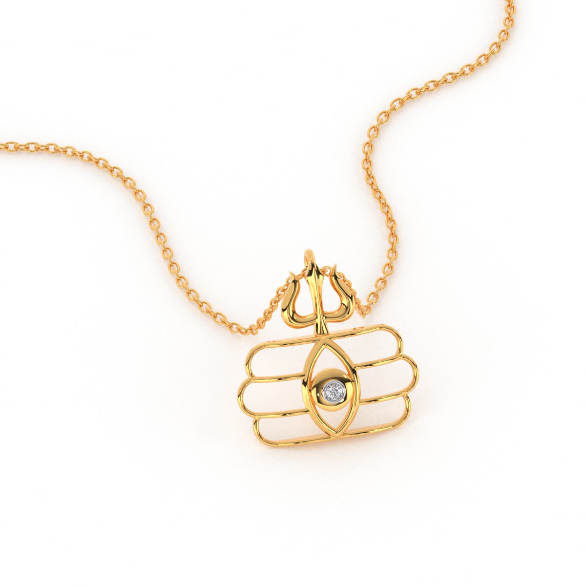 Shiv Third Eye Trishul Gold Pendant
