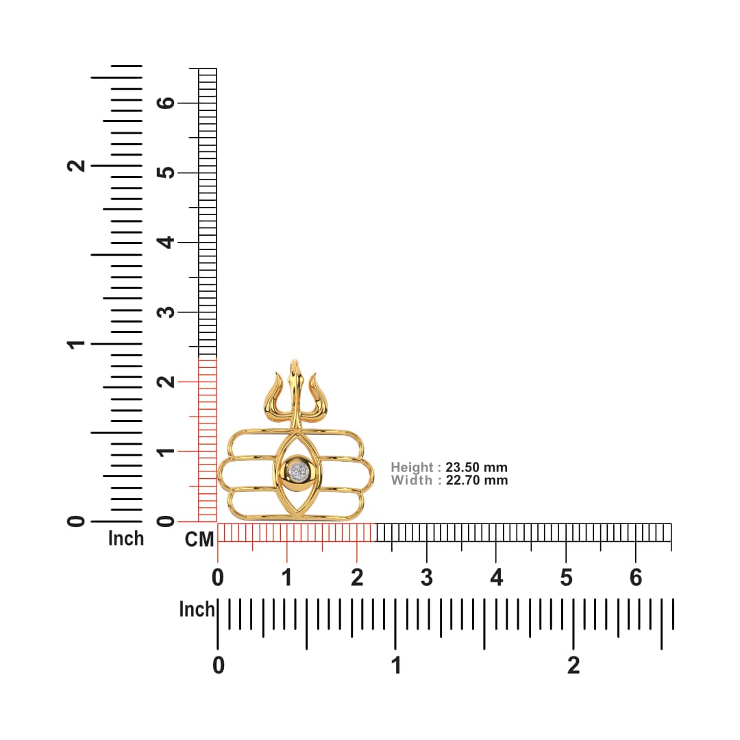 Shiv Third Eye Trishul Gold Pendant