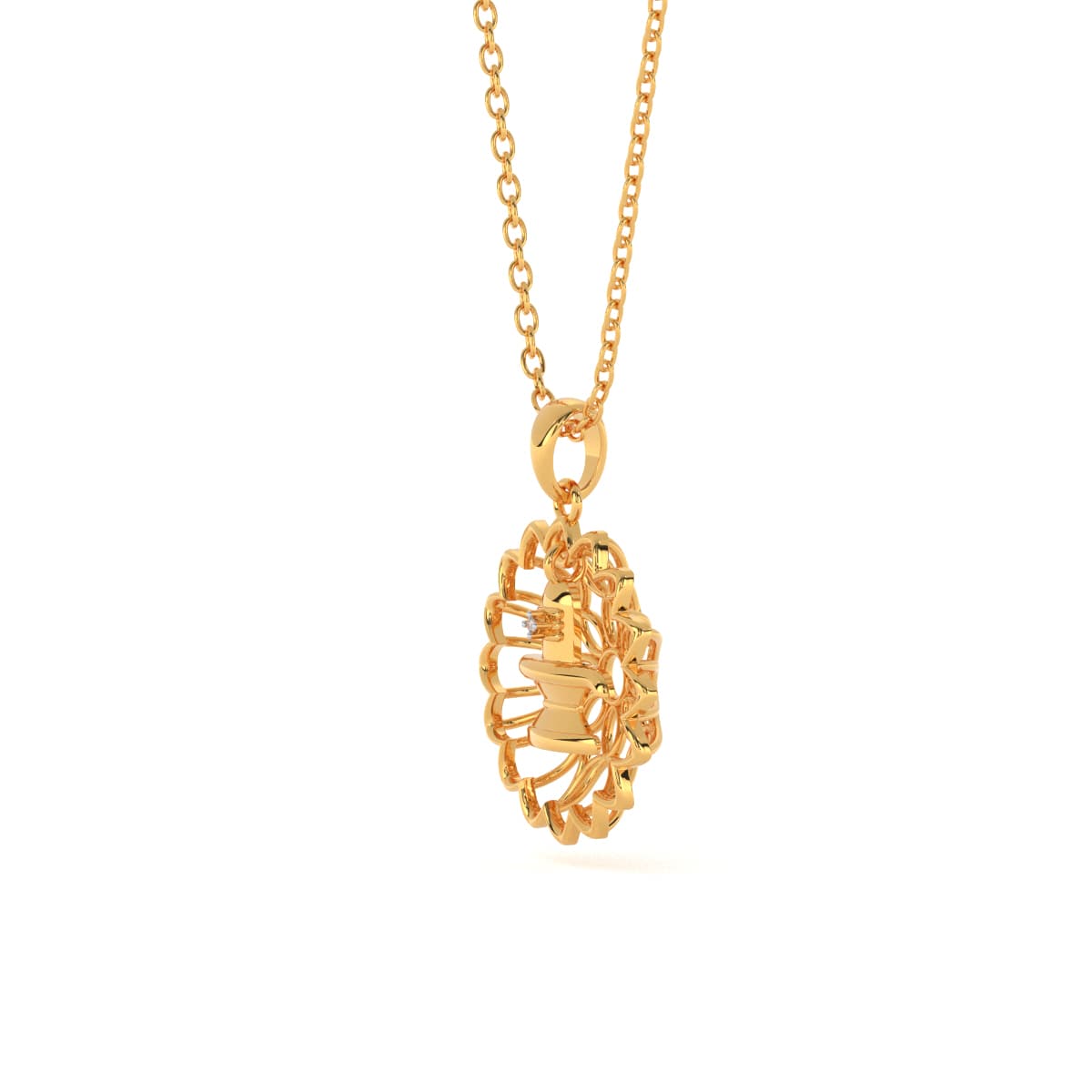 Shivling Diamond Gold Pendant