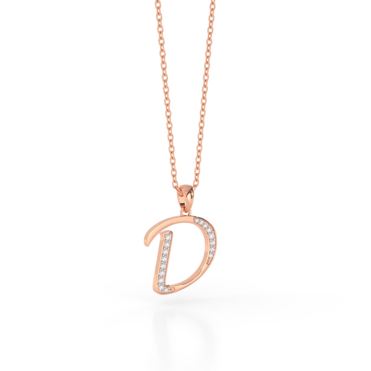 Dazzling D Alphabet Diamond Pendant