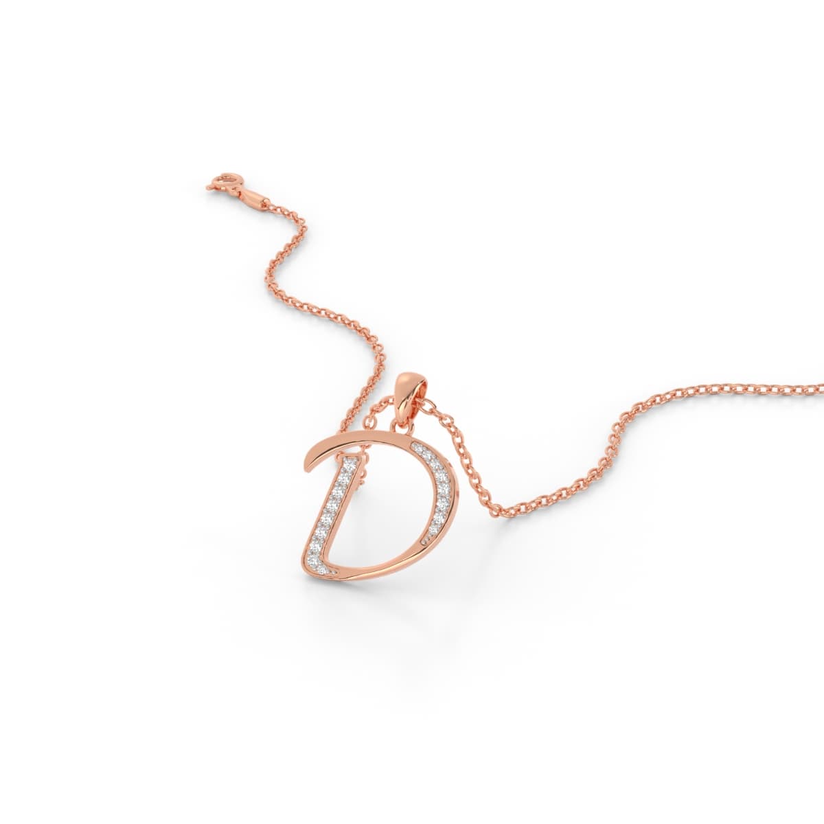 Dazzling D Alphabet Diamond Pendant