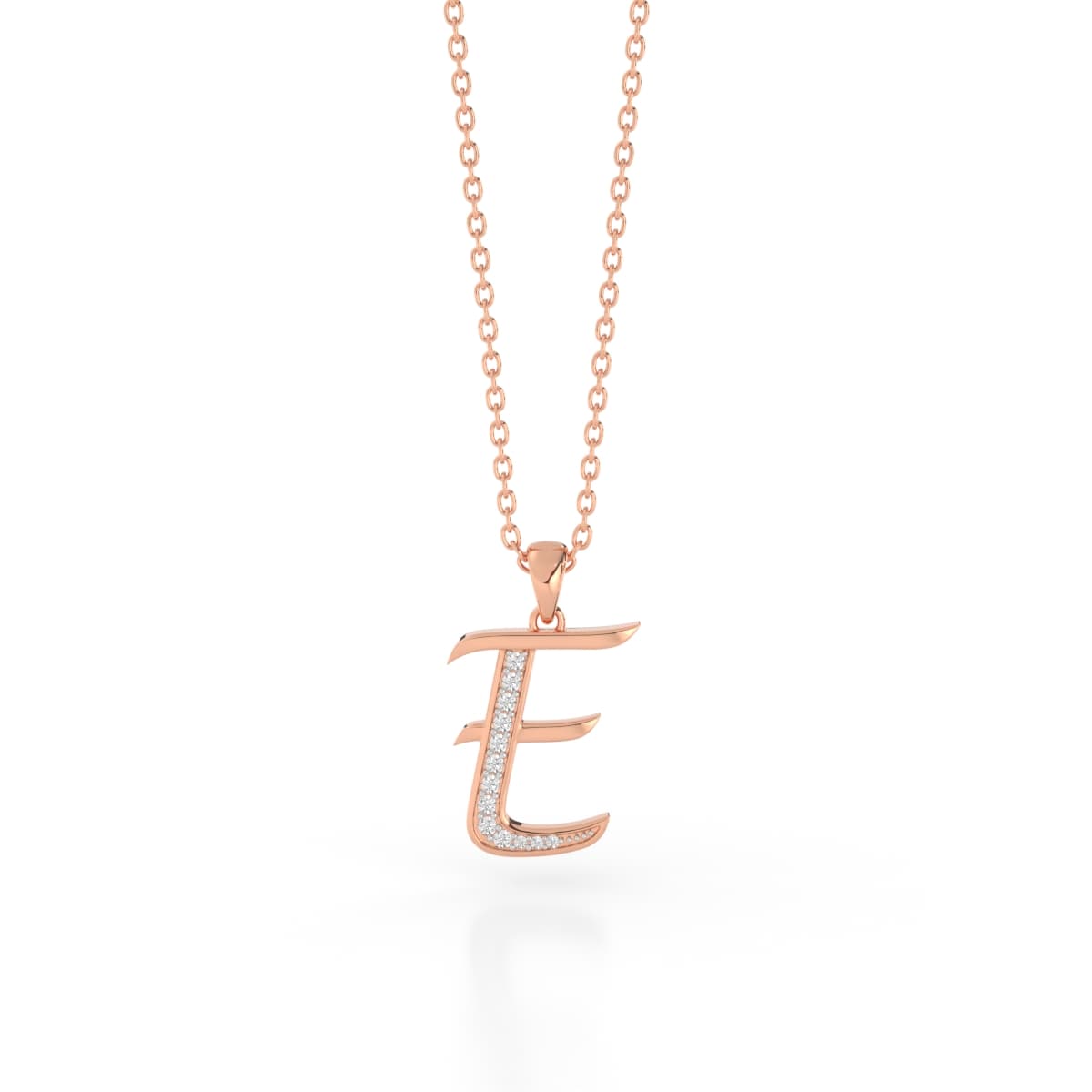 Edgy E Letter Diamond Pendant