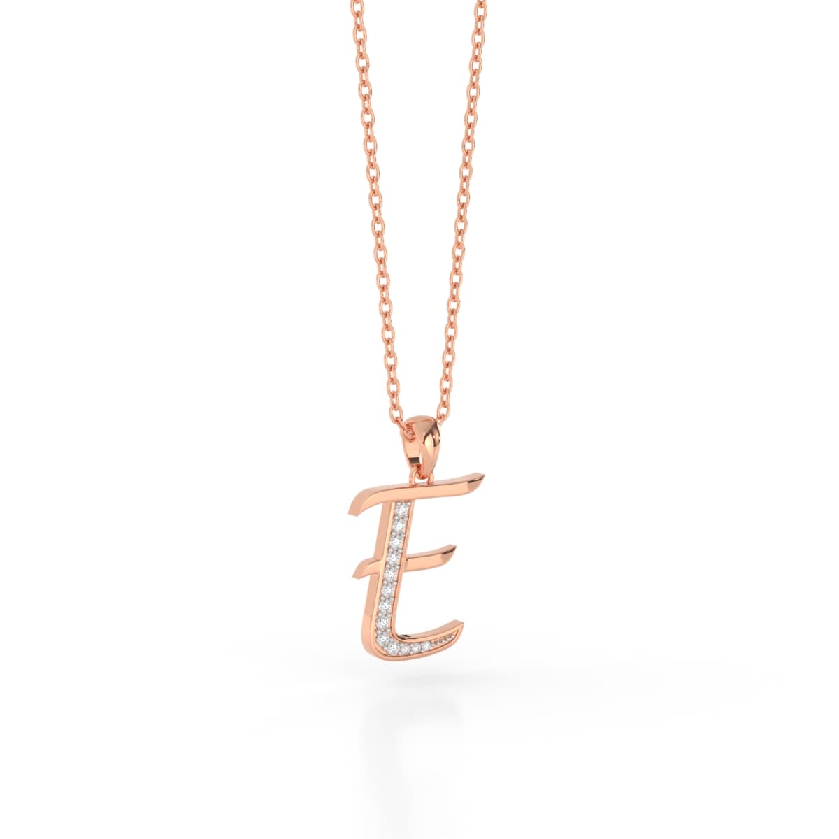 Edgy E Letter Diamond Pendant