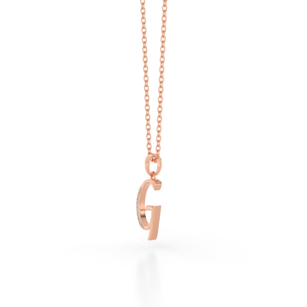 Glittering G Diamond Initial Pendant