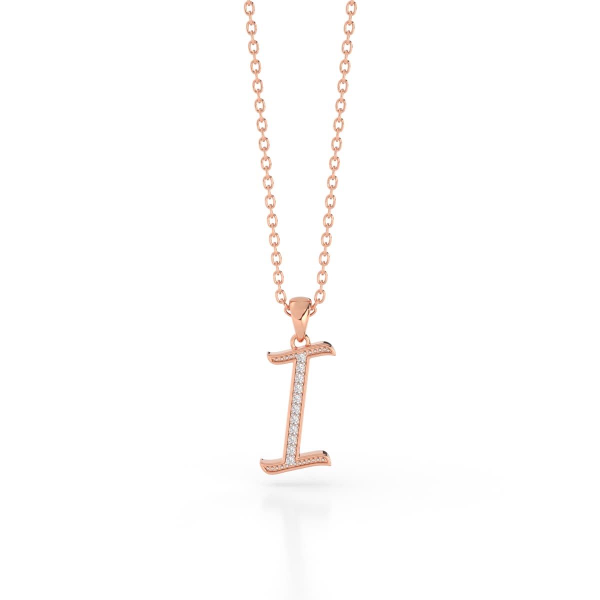 Intricate I Initial Diamond Pendant