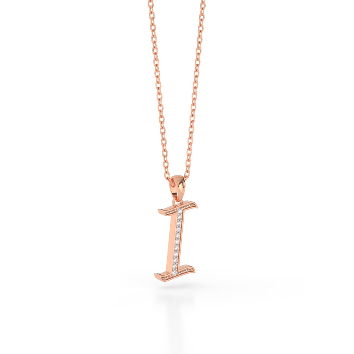 Intricate I Initial Diamond Pendant