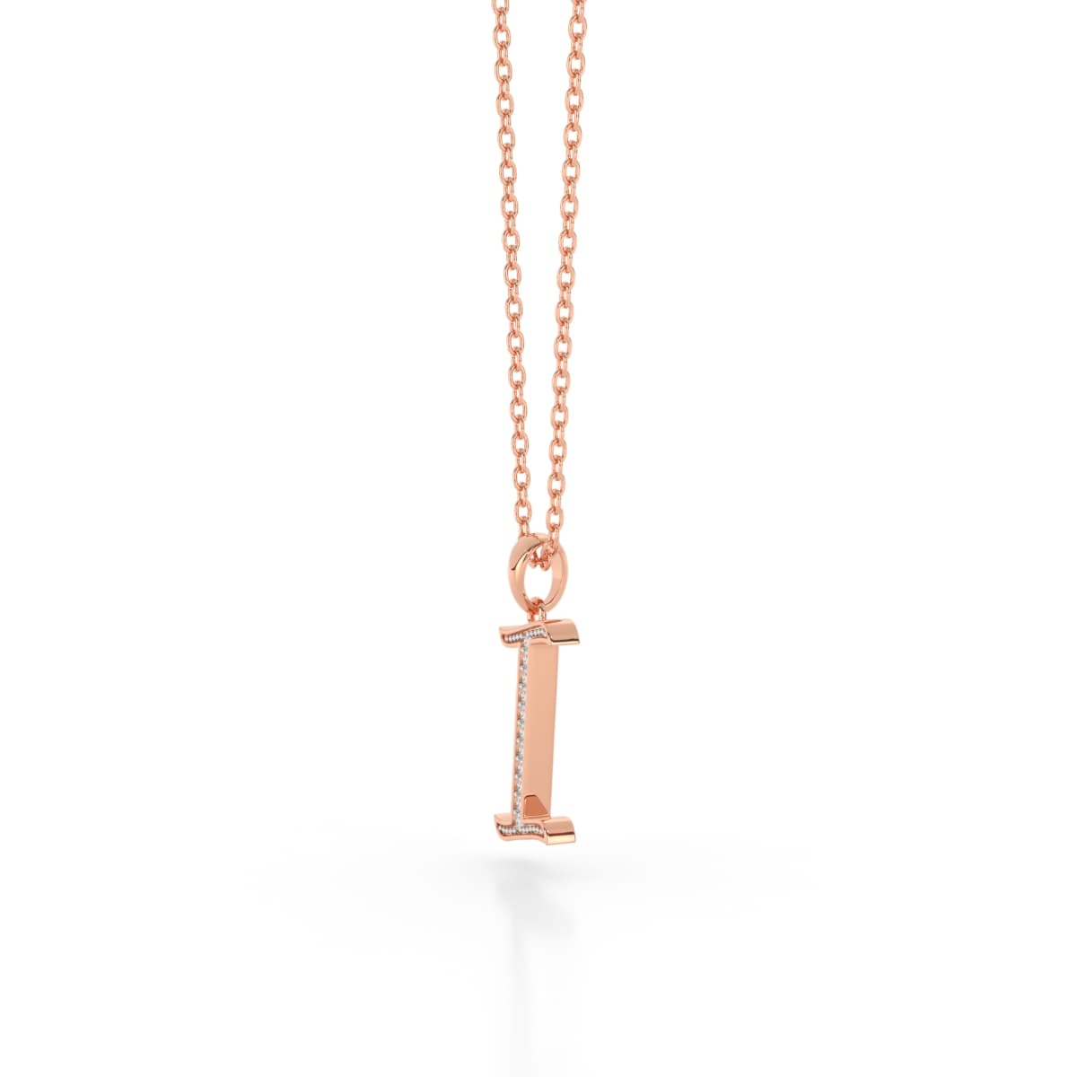 Intricate I Initial Diamond Pendant
