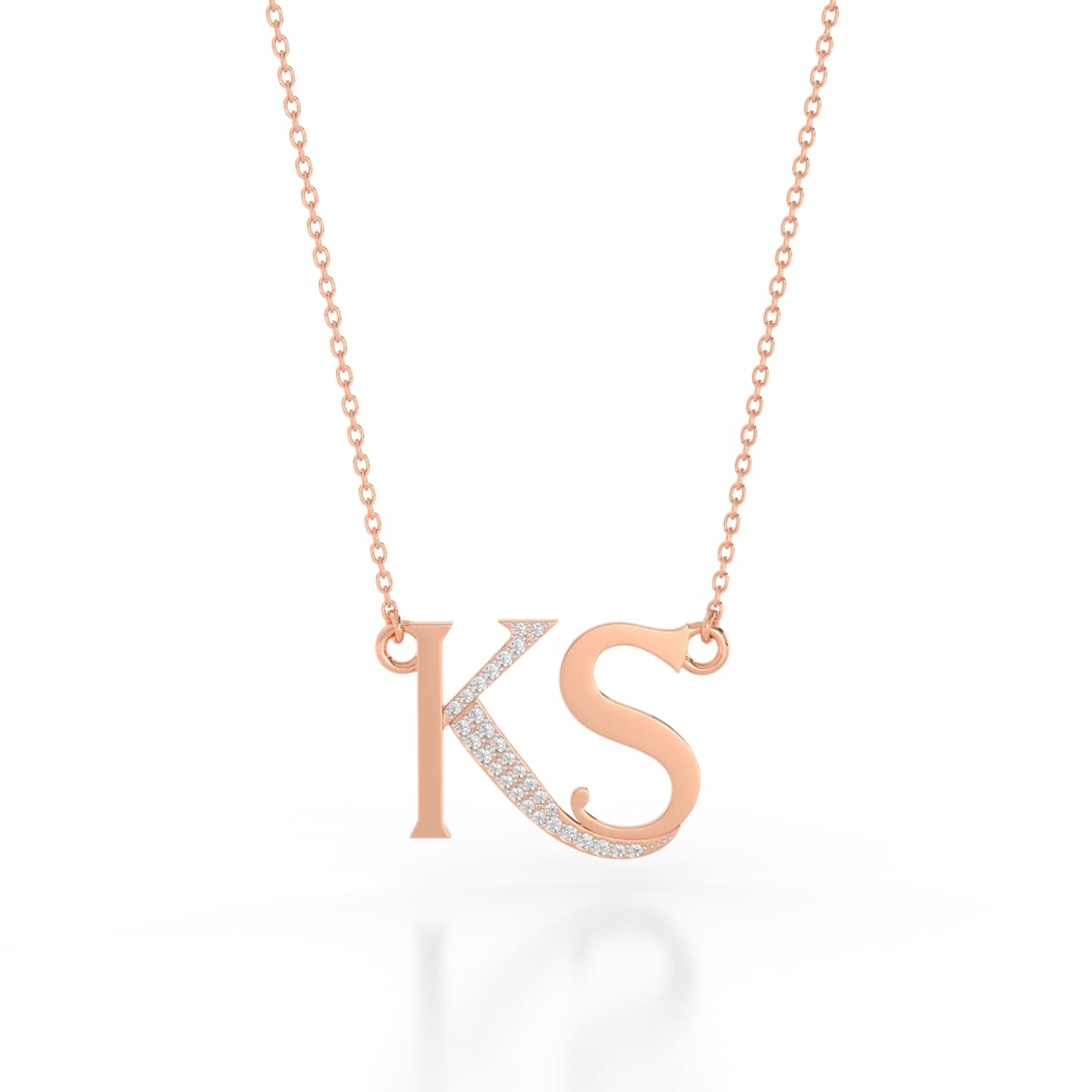 Initials KS Diamond Gold Pendant
