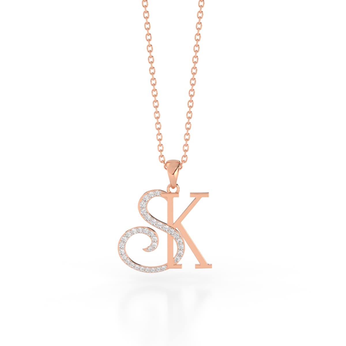 Soulmates Sparkle SK Initial Gold Pendant