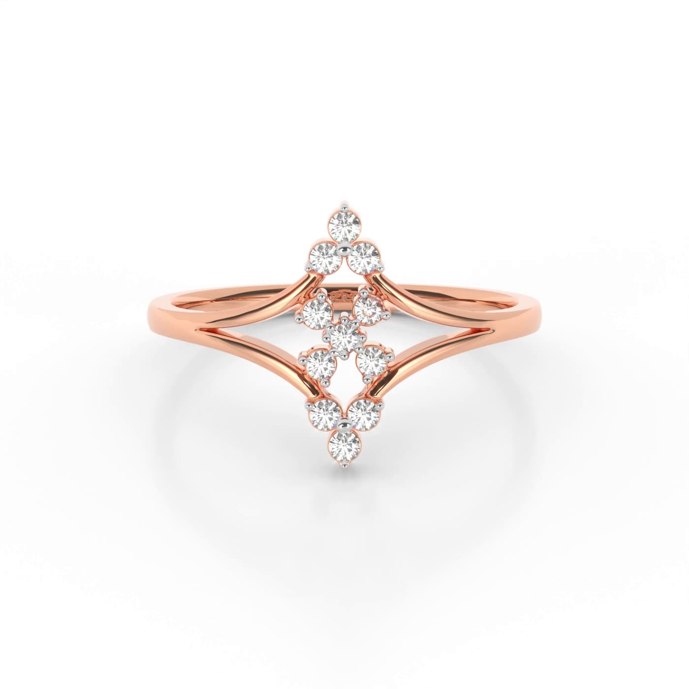 Triplet Fleur Diamond Ring For Women