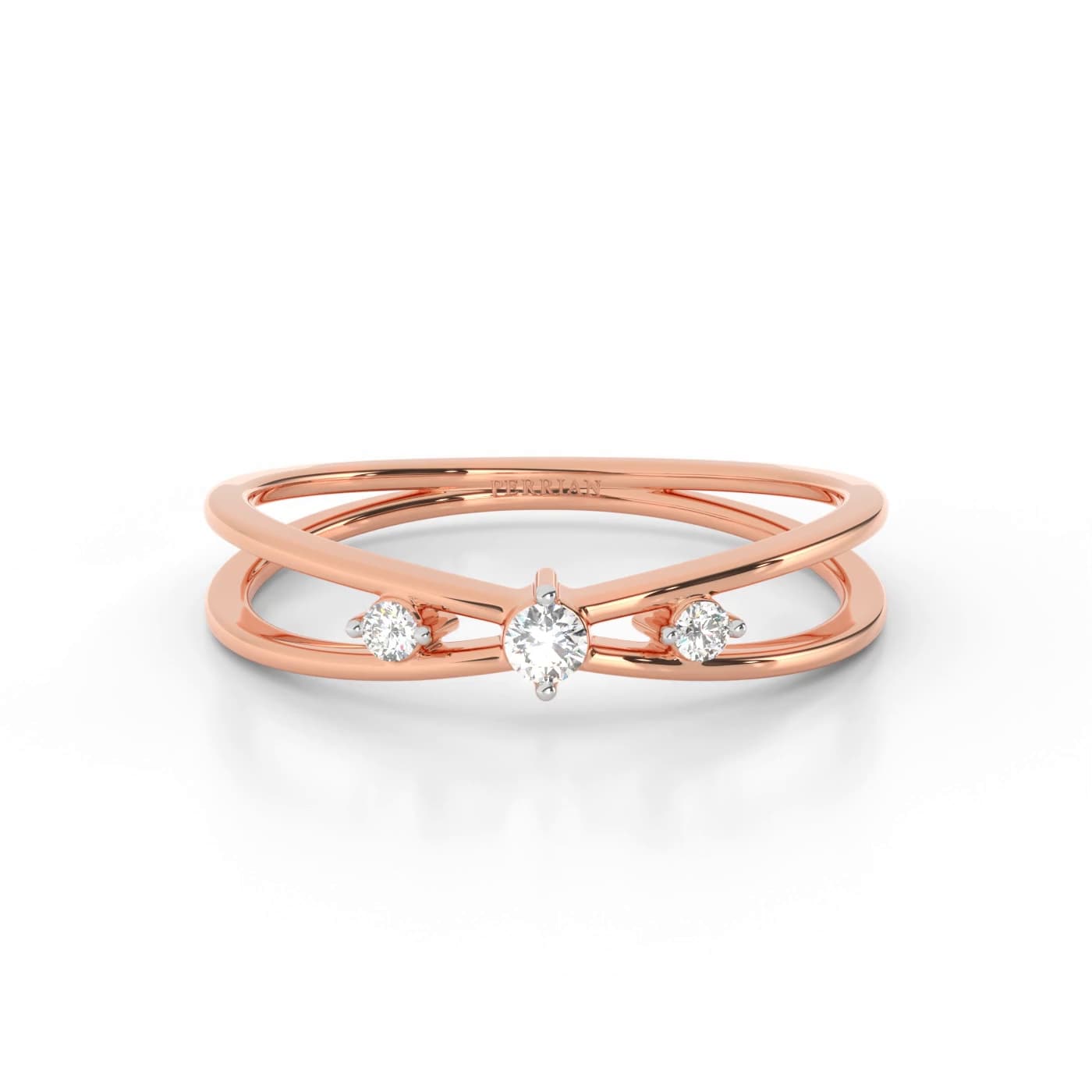 Cross Triplet Diamond Ring For Women