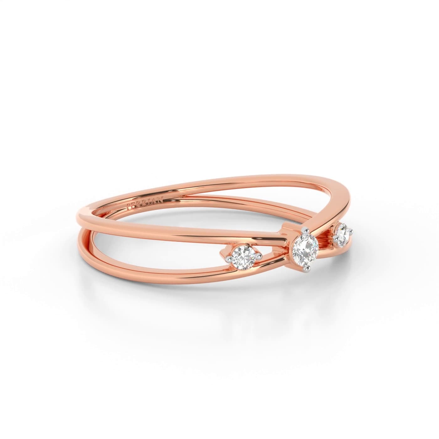 Cross Triplet Diamond Ring For Women