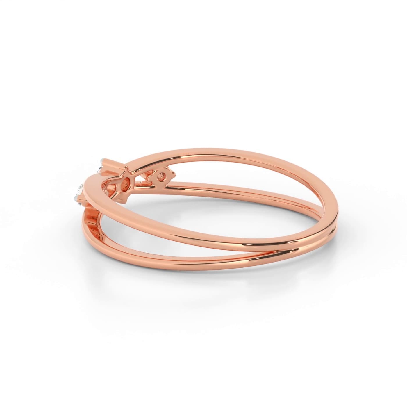 Cross Triplet Diamond Ring For Women