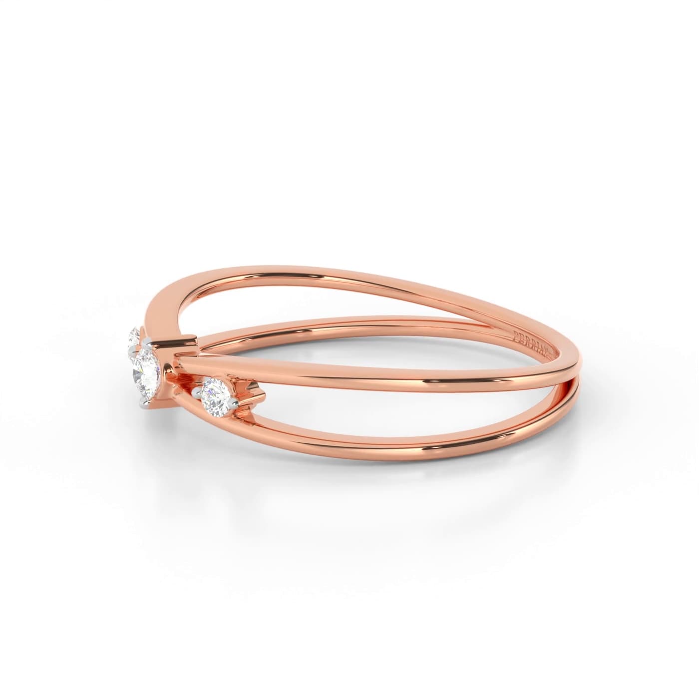 Cross Triplet Diamond Ring For Women