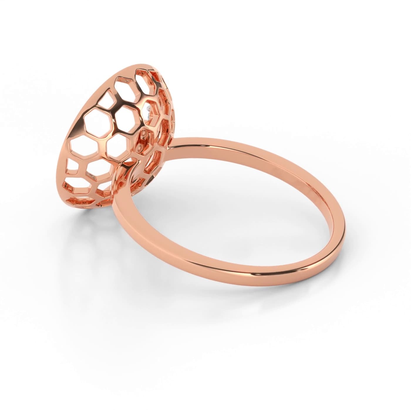 Round Hexagon Heart Diamond Ring For Women