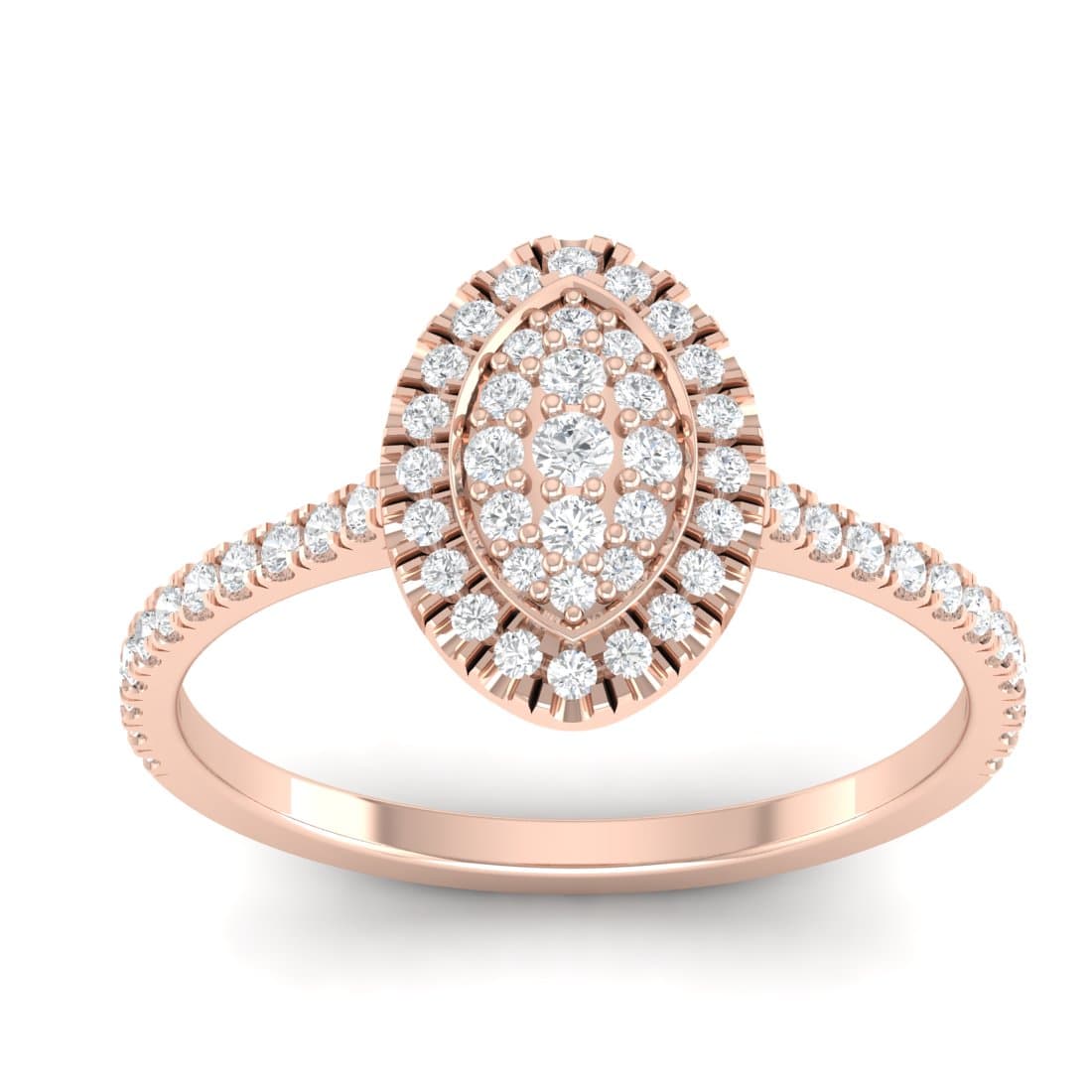 Marquise Cut Cluster Diamond Women Ring